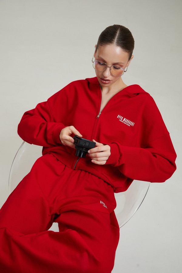 Зип худи кроп OYYO G EDITION красный (XS)