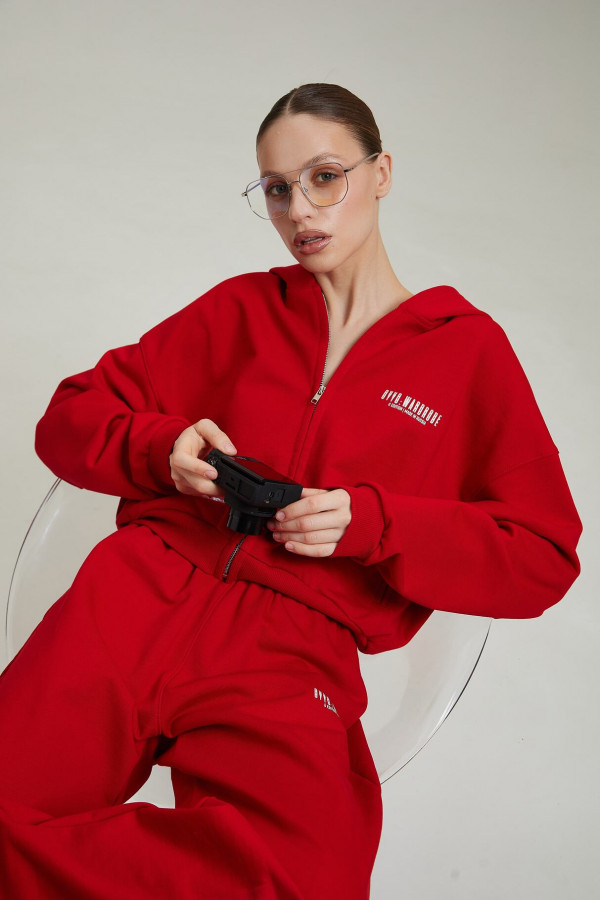 Зип худи кроп OYYO G EDITION красный (XS)